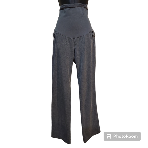 Motherhood Maternity Pants - Motherhood Maternity Grey  Straight Leg Dress Pants, Size M
